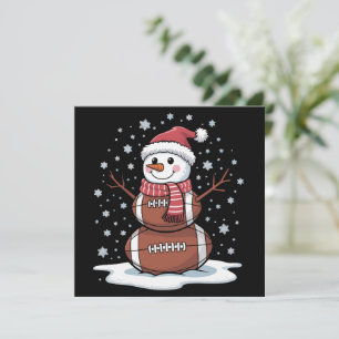 Kerstmis Amerikaans Voetbal Sneeuwman Xmas Sport Feestdagenkaart