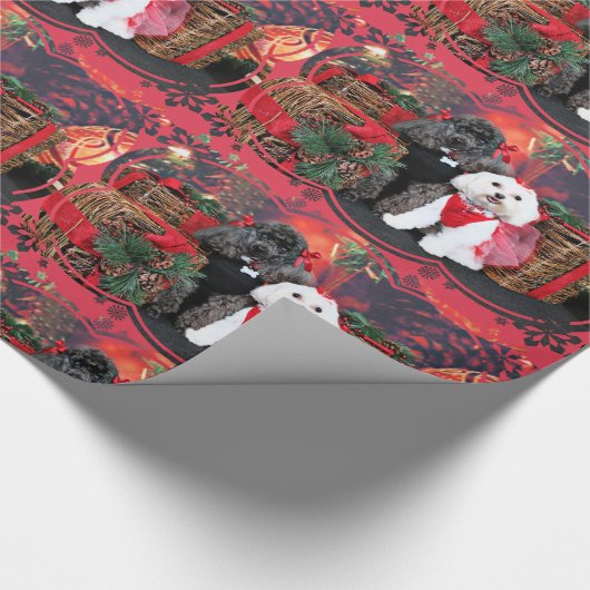 Kerstmis - Amiche Poodle - Tinkerbell Maltees Cadeaupapier (Hoek)