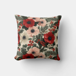 Kerstmis Anemone Bloemstuk Achtergrond Kussen