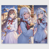 Kerstmis Anime Gift Cadeaupapier (Vlak)