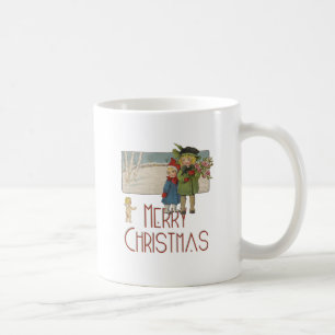 Kerstmis Antiek Kinderen Illustratie 1920 Koffiemok