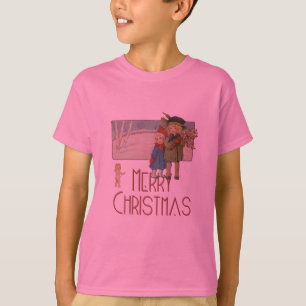 Kerstmis Antiek Kinderen Illustratie 1920 T-shirt