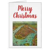 Kerstmis Antiek New York City Map (Voorkant)