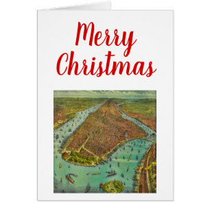 Kerstmis Antiek New York City Map