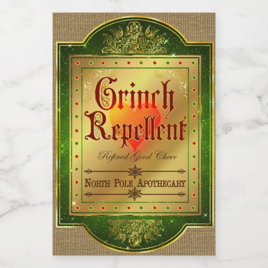 Kerstmis apotheek Label Voedselcontainer Etiket (Enkel label)