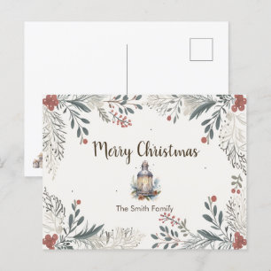 Kerstmis Aquarel Groeten Briefkaart