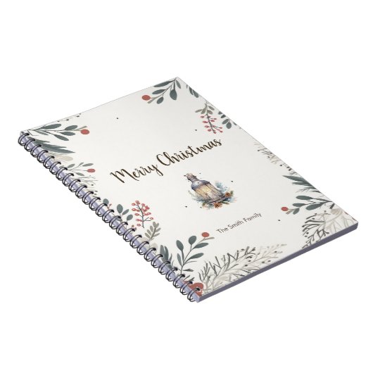 Kerstmis Aquarel Groeten Notitieboek (Rechterzijde)