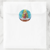 Kerstmis Argentijnse Tango Dancers Snowglobe Ronde Sticker (Tas)