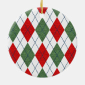 Kerstmis Argyle Keramisch Ornament (Achterkant)