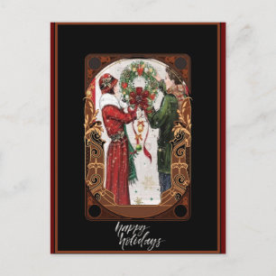 Kerstmis  Art Deco Couple Briefkaart