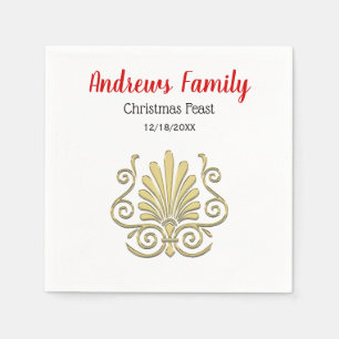 Kerstmis  Art Deco Gold Plume Arabesque Servetten