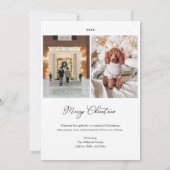 Kerstmis Art Deco lijn Kunst Groene Foto Vakantie Kaart (Achterkant)