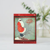 Kerstmis Art Deco Retro Lady Briefkaart (Staand voorkant)