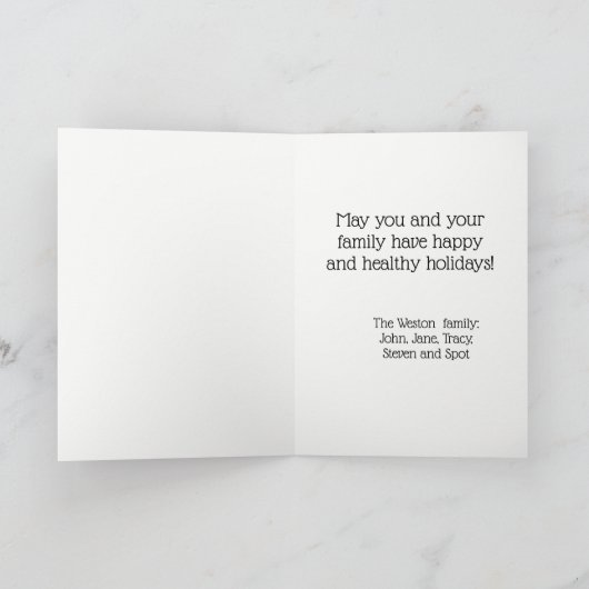 Kerstmis Art Deco Silver Plume Arabesque Feestdagen Kaart (Binnen)