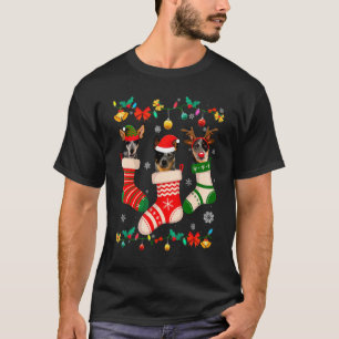 Kerstmis Australisch Rund Sock Xmas Rendier San T-shirt