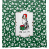 Kerstmis: Australische herder (blauwe kool tan/w 1 Douchegordijn (Voorkant)