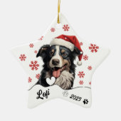 Kerstmis Australische Herder gepersonaliseerd Keramisch Ornament (Voorkant)