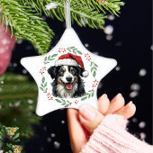 Kerstmis Australische Herder gepersonaliseerd Keramisch Ornament