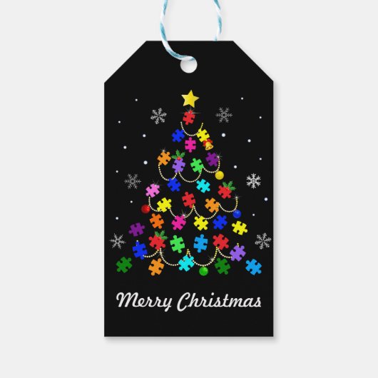 Kerstmis autisme cadeaulabel (Achterkant)