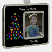 Kerstmis autisme verzilverd kader ornament (Rechts)