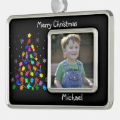 Kerstmis autisme verzilverd kader ornament (Links)