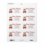 Kerstmis auto adreslabel etiket (Full Sheet)