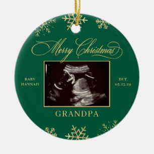Kerstmis Baby Echogram Opa Oma Echografie Keramisch Ornament