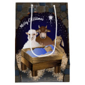 Kerstmis Baby Jesus Nativiteit Medium Cadeauzakje (Achterkant)