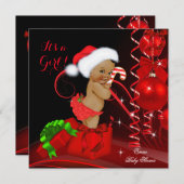 Kerstmis Baby shower Rood Zwart Kaart (Voorkant / Achterkant)