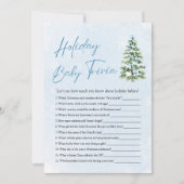 Kerstmis Baby Shower Vakantie Baby Trivia Spel Kaart (Voorkant)