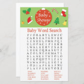 Kerstmis Baby shower Word Search Game (Voorkant / Achterkant)