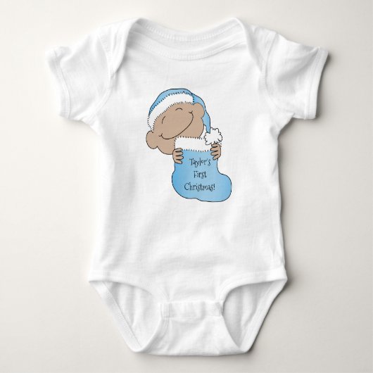 Kerstmis Baby van Colour Blue Pet Romper (Voorkant)