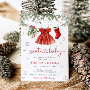 Kerstmis Baby Winter Kerst Baby Shower Uitnodiging