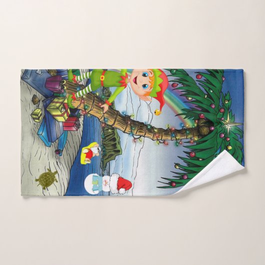 Kerstmis badhanddoek sets, strand bum Santa Bad Handdoek (Handdoek)