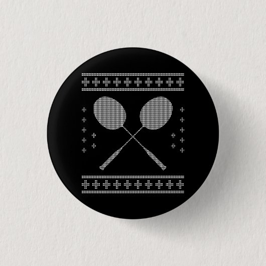 Kerstmis badminton ronde button 3,2 cm (Voorkant)