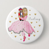 Kerstmis Ballerina Nutkraker Ronde Ronde Button 7,6 Cm (Voorkant)