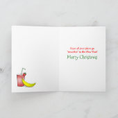 Kerstmis Banaan Grappig Feestdagen Kaart (Binnen)