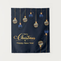 Kerstmis banner blauw gouden decoraties groet
