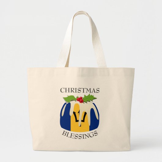 Kerstmis: BARBADOS FLAG Grote Tote Bag (Voorkant)