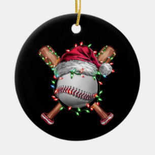 Kerstmis Baseball Santa Sports Kerstvakantie Keramisch Ornament