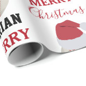Kerstmis Baseball Sport Ball Aangepaste naam Cadeaupapier (Rol Hoek)