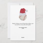 Kerstmis Baseball Sport Ball Aangepaste naam Feestdagenkaart (Achterkant)