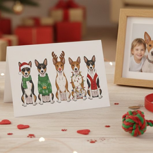 Kerstmis Basenjis Kaart