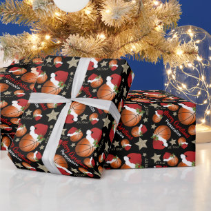 Kerstmis Basketbal All Star - Personaliseren Cadeaupapier