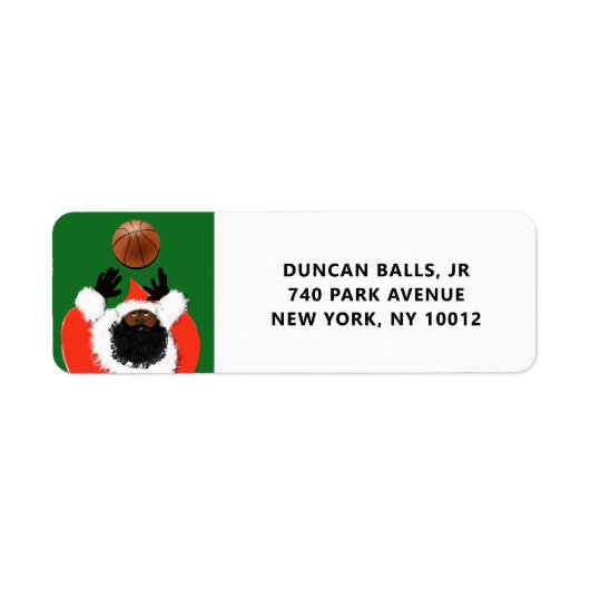 Kerstmis basketbal etiket (Voorkant)
