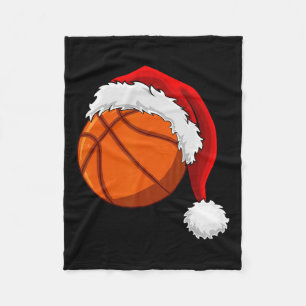 Kerstmis Basketbal Santa Hoed Mannen Jongens Sport Fleece Deken