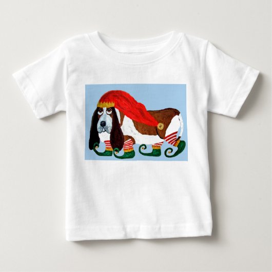 Kerstmis Basset Hound Elf (Voorkant)