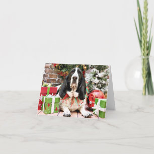Kerstmis - Basset Hound - Jasmijn Feestdagen Kaart