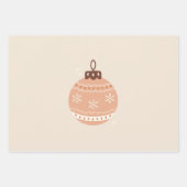 Kerstmis Bauble Beige Inpakpapier Vel (Voorkant 2)