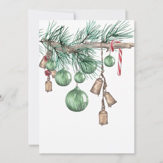 Kerstmis Baubles Holiday Uitnodiging voor feestdag (Achterkant)